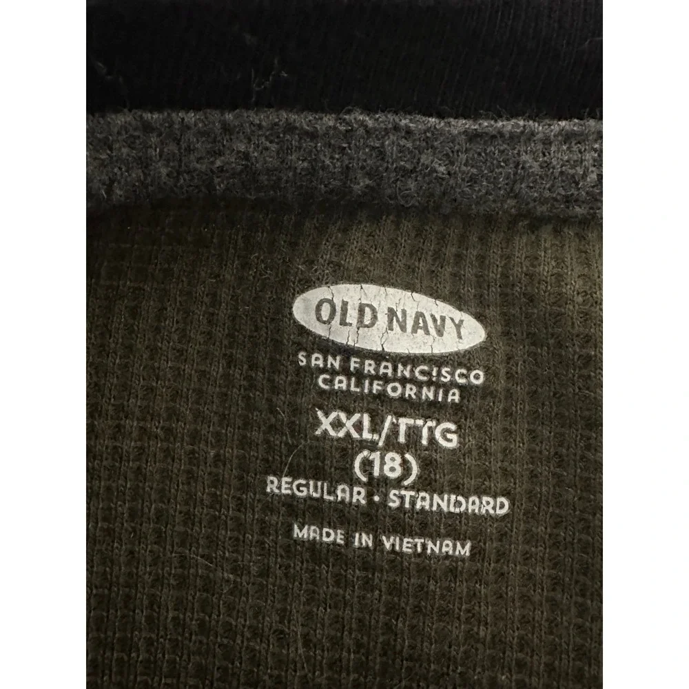 Old Navy Boys XXL (18) Thermal Shirt Camo Raglan Long Sleeve